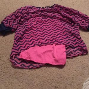 Pink and blue dress shirt